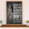 Cycling, Mountain Biking Canvas Wall Art Prints | Life Puts You In Tough Situations | Home Décor Gift for Cycler