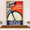 Cycling, Mountain Biking Canvas Wall Art Prints | Get Old When Stop Cycling | Home Décor Gift for Cycler