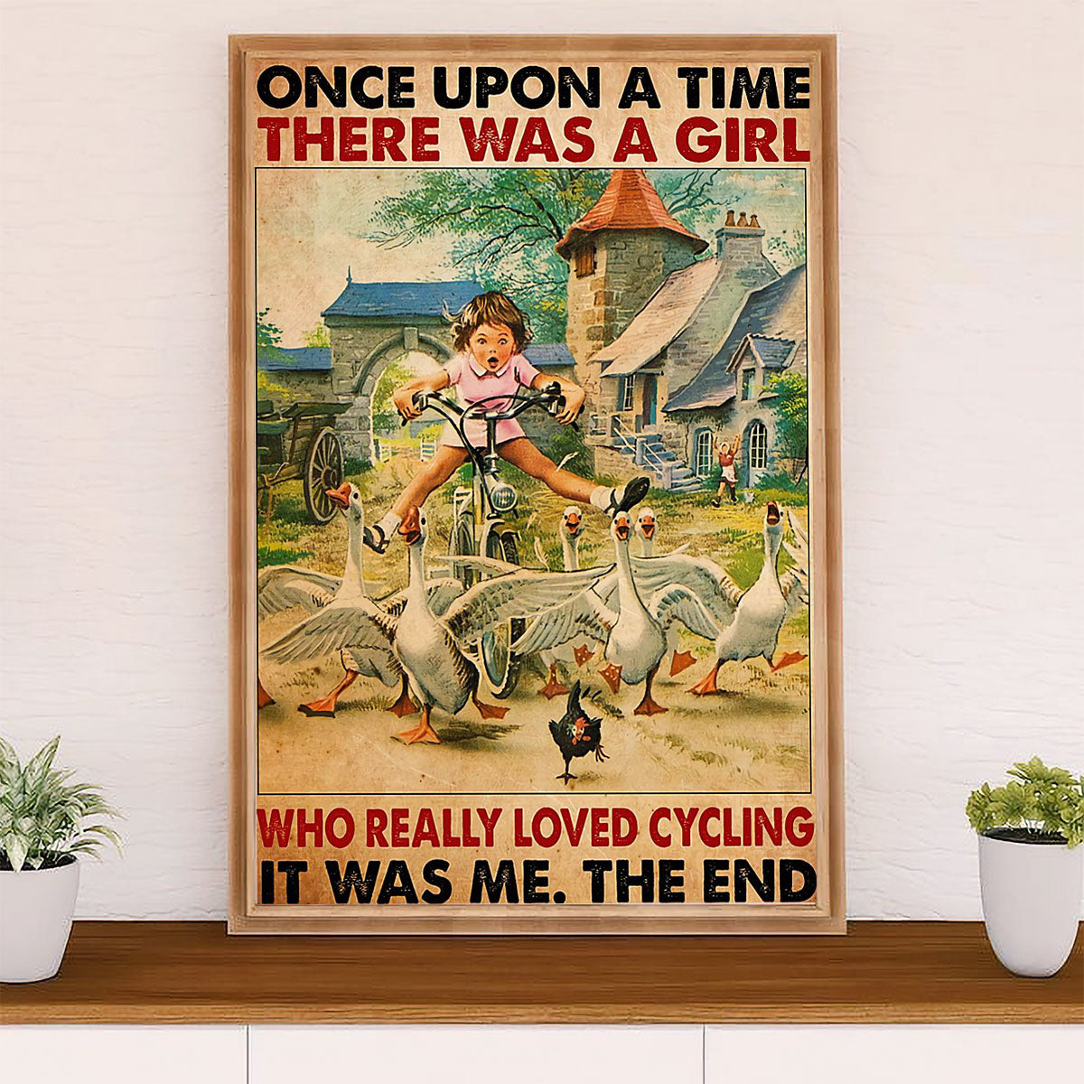 Cycling, Mountain Biking Poster Prints | Girl Loves Cycling | Wall Art Gift for Cycler