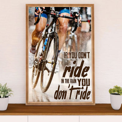 Cycling, Mountain Biking Poster Prints | Ride In The Rain | Wall Art Gift for Cycler