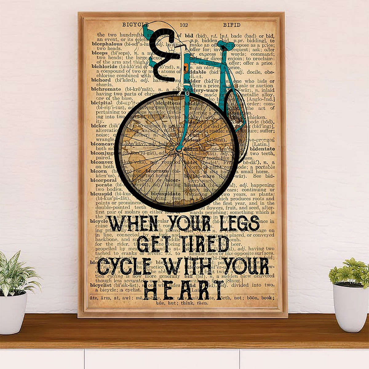 Cycling, Mountain Biking Canvas Wall Art Prints | Cycle With Your Heart | Home Décor Gift for Cycler