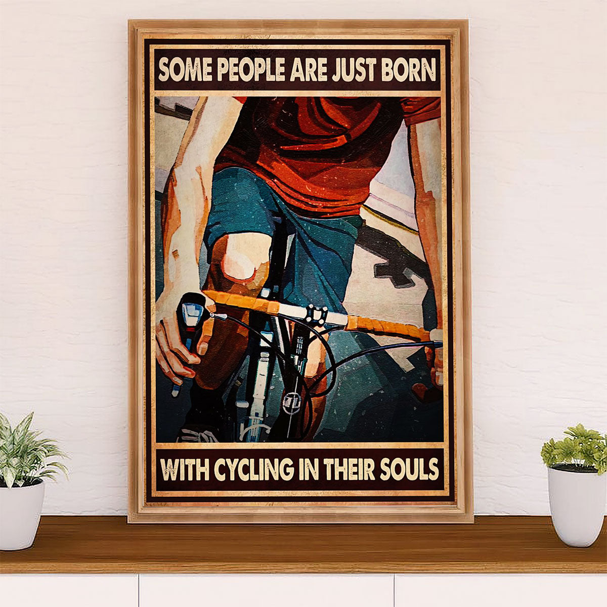 Cycling, Mountain Biking Canvas Wall Art Prints | Born With Cycling | Home Décor Gift for Cycler
