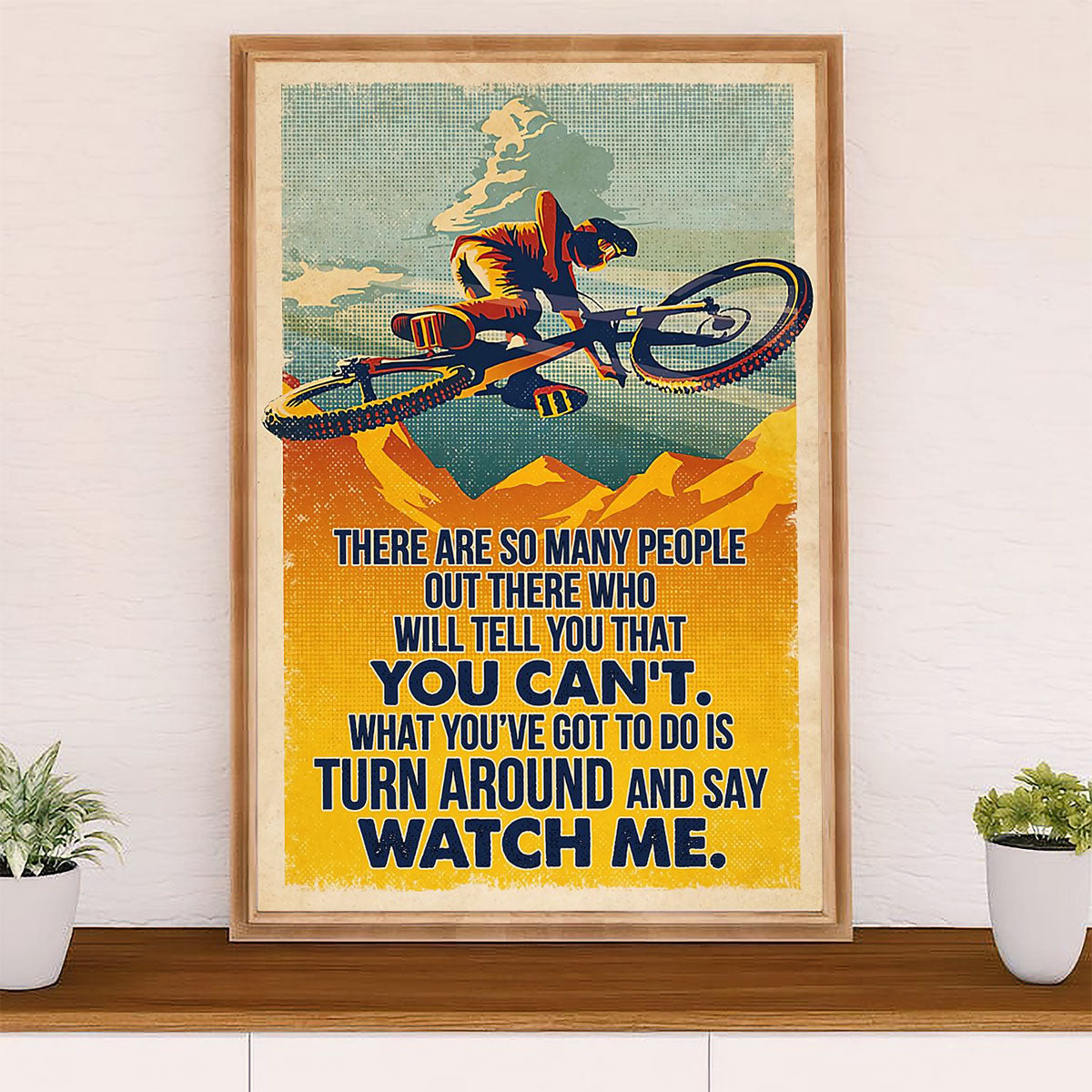 Cycling, Mountain Biking Canvas Wall Art Prints | Watch Me | Home Décor Gift for Cycler