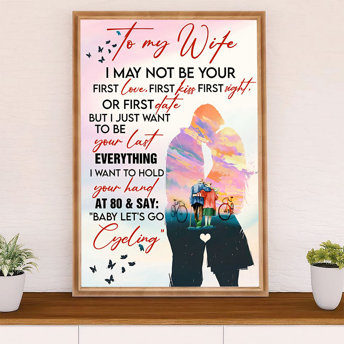 Cycling, Mountain Biking Canvas Wall Art Prints | From Husband To Wife | Home Décor Gift for Cycler