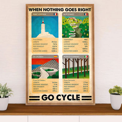 Cycling, Mountain Biking Canvas Wall Art Prints | Go Cycle | Home Décor Gift for Cycler