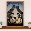 Cycling, Mountain Biking Poster Prints | Couple We're a Team | Wall Art Gift for Cycler