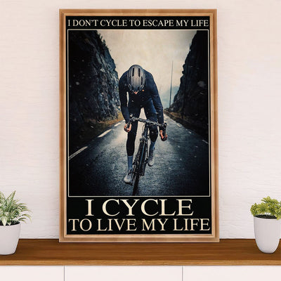 Cycling, Mountain Biking Canvas Wall Art Prints | Live My Life | Home Décor Gift for Cycler