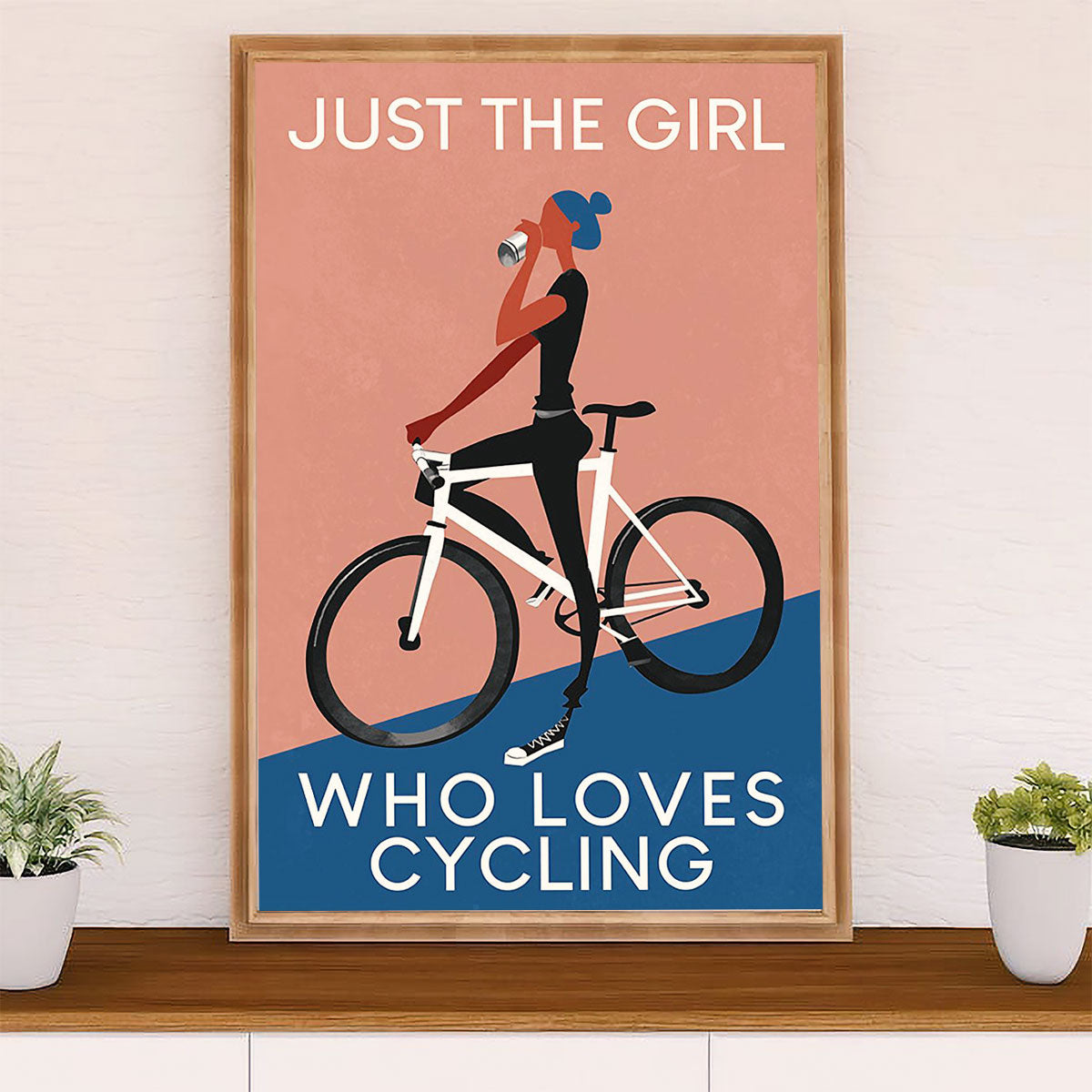Cycling, Mountain Biking Poster Prints | Girl Loves Cycling | Wall Art Gift for Cycler