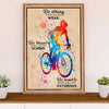 Cycling, Mountain Biking Canvas Wall Art Prints | Strong Brave Humble | Home Décor Gift for Cycler