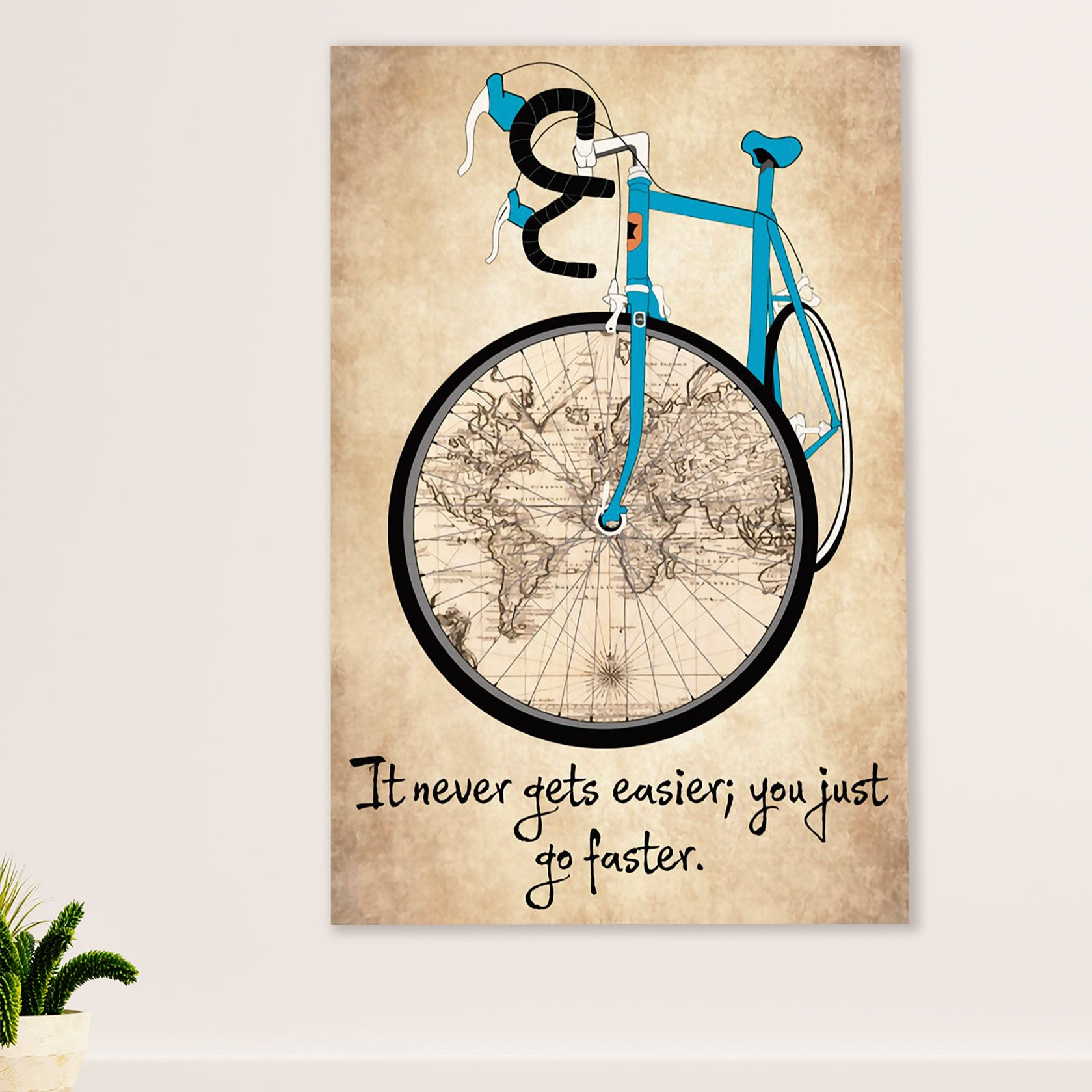 Cycling, Mountain Biking Canvas Wall Art Prints | Cycling World | Home Décor Gift for Cycler