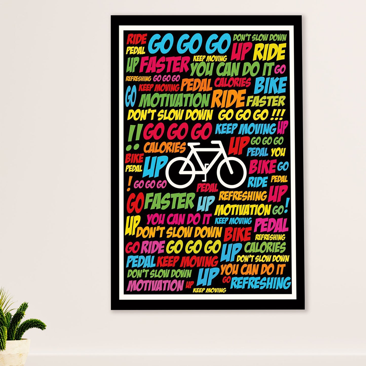 Cycling, Mountain Biking Poster Prints | GO GO GO | Wall Art Gift for Cycler