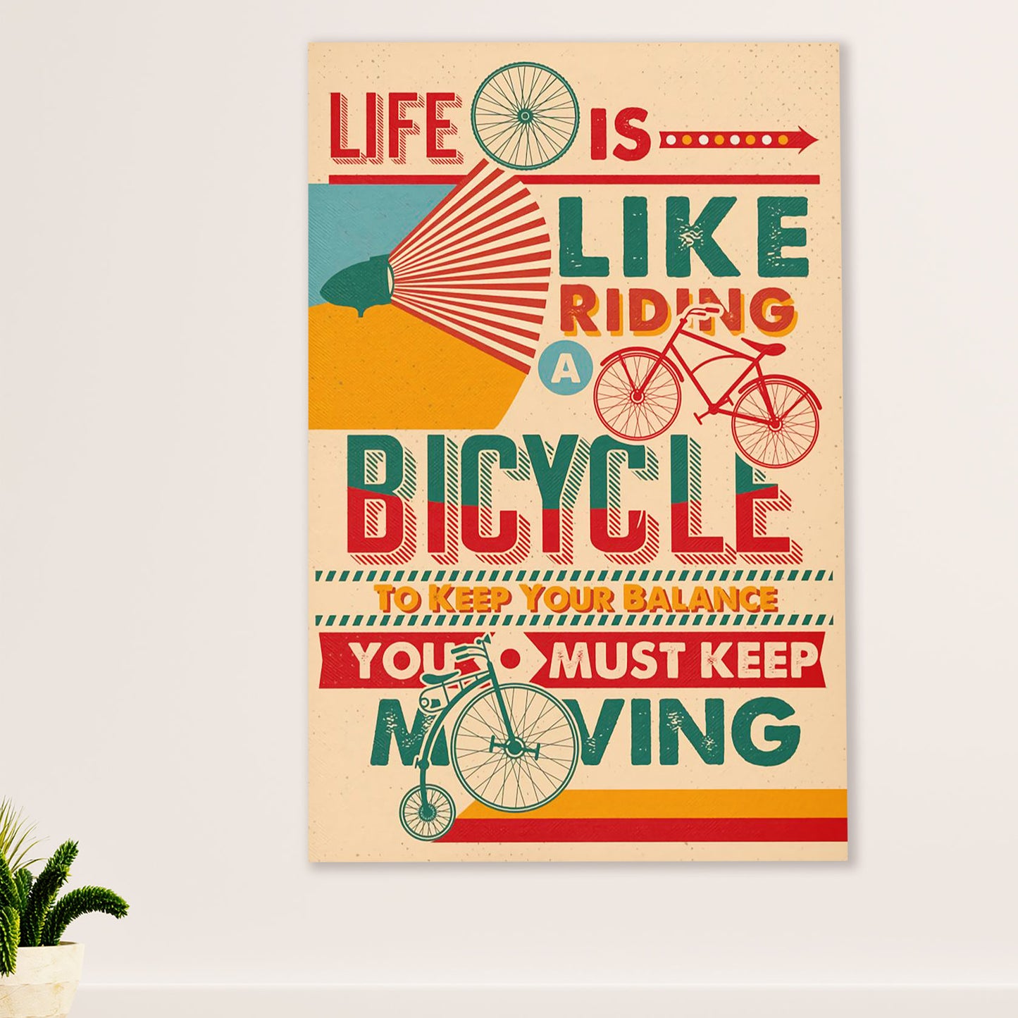 Cycling, Mountain Biking Poster Prints | Life is Like | Wall Art Gift for Cycler