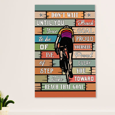 Cycling, Mountain Biking Canvas Wall Art Prints | Reach That Goal | Home Décor Gift for Cycler