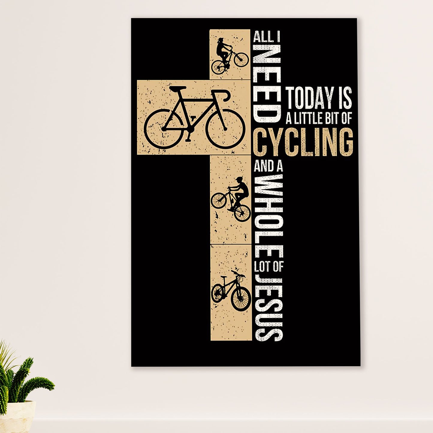 Cycling, Mountain Biking Canvas Wall Art Prints | Lot of Jesus | Home Décor Gift for Cycler