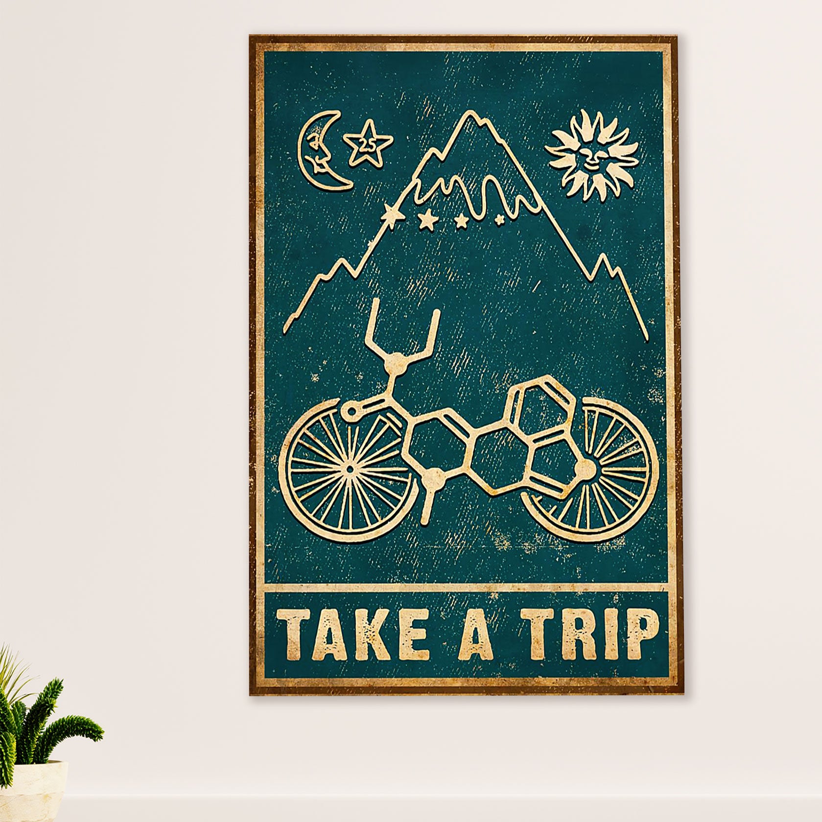 Cycling, Mountain Biking Poster Prints | Take A Trip | Wall Art Gift for Cycler