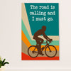 Cycling, Mountain Biking Poster Prints | The Road Is Calling | Wall Art Gift for Cycler