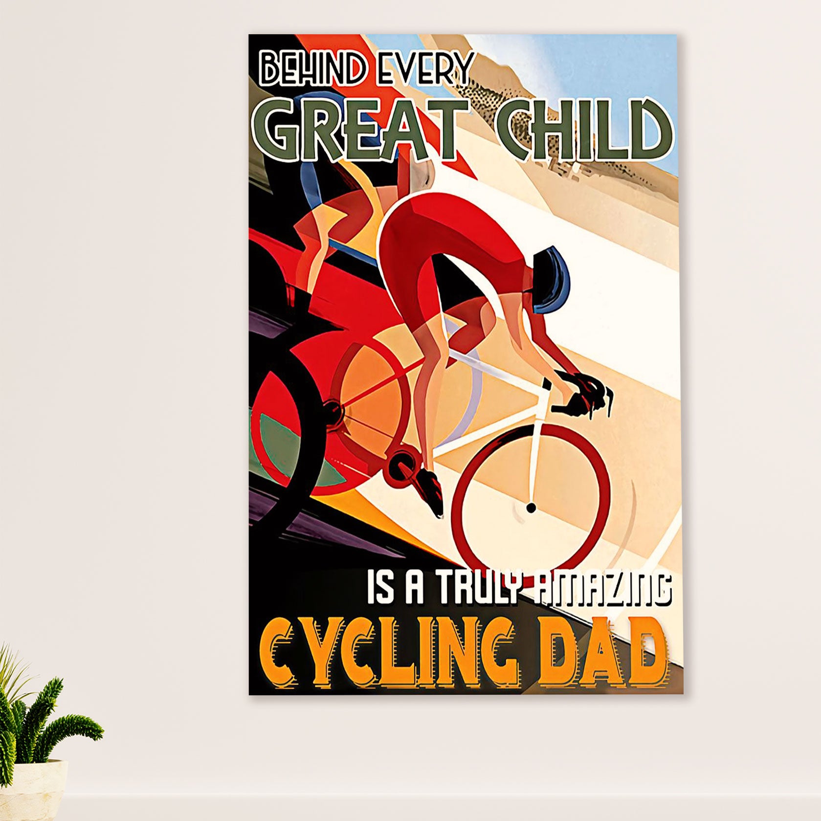 Cycling, Mountain Biking Canvas Wall Art Prints | Cycling Dad | Home Décor Gift for Cycler