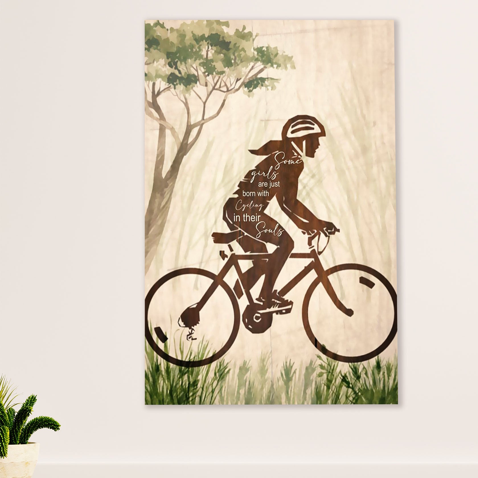 Cycling, Mountain Biking Canvas Wall Art Prints | Cycling Girl | Home Décor Gift for Cycler