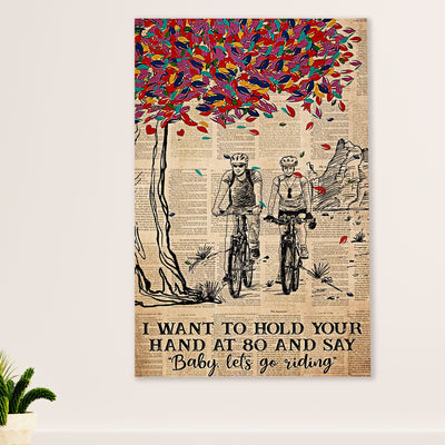 Cycling, Mountain Biking Canvas Wall Art Prints | Couple Cycling | Home Décor Gift for Cycler