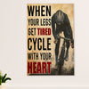 Cycling, Mountain Biking Poster Prints | Cycle With Your Heart | Wall Art Gift for Cycler