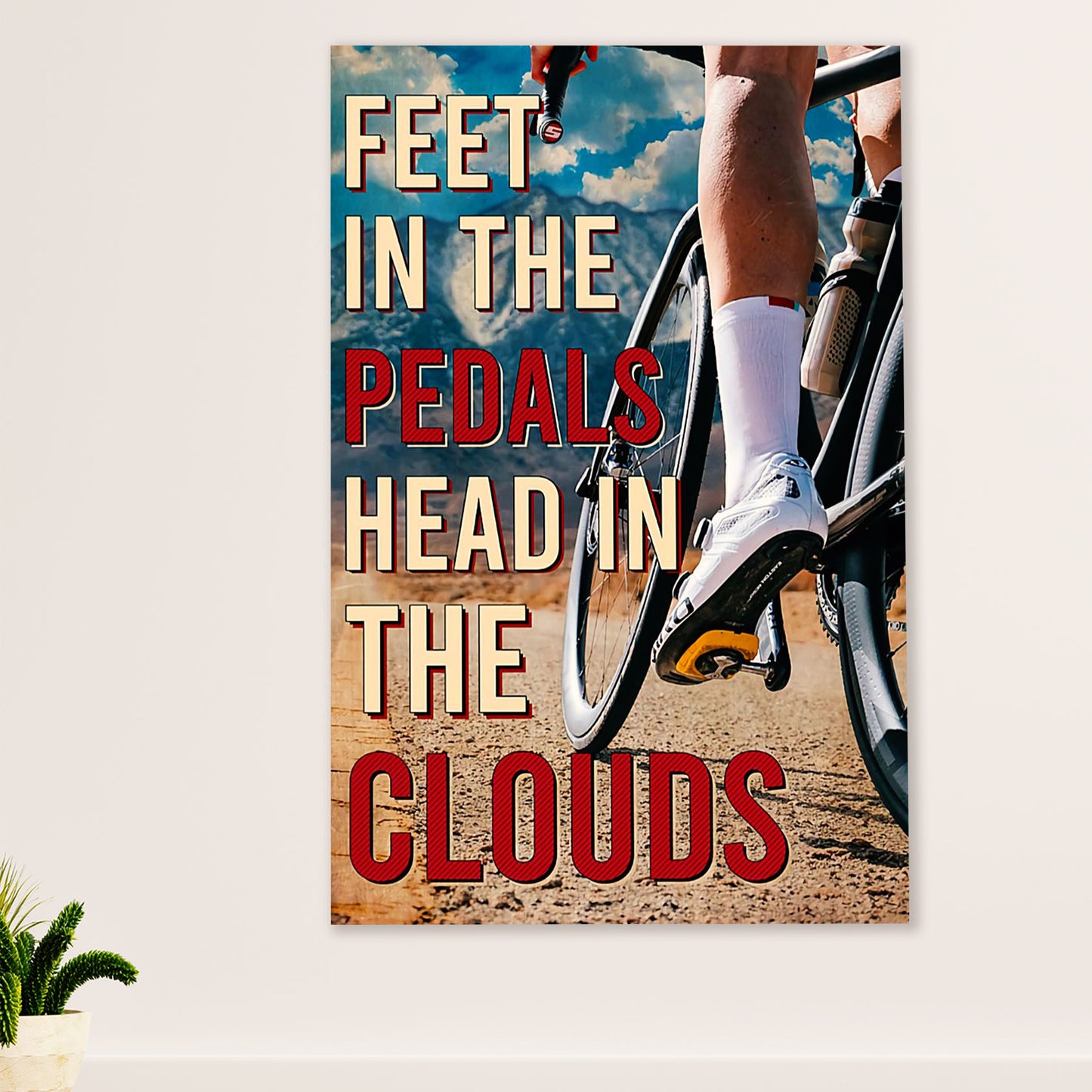 Cycling, Mountain Biking Canvas Wall Art Prints | Feet in the Pedals | Home Décor Gift for Cycler