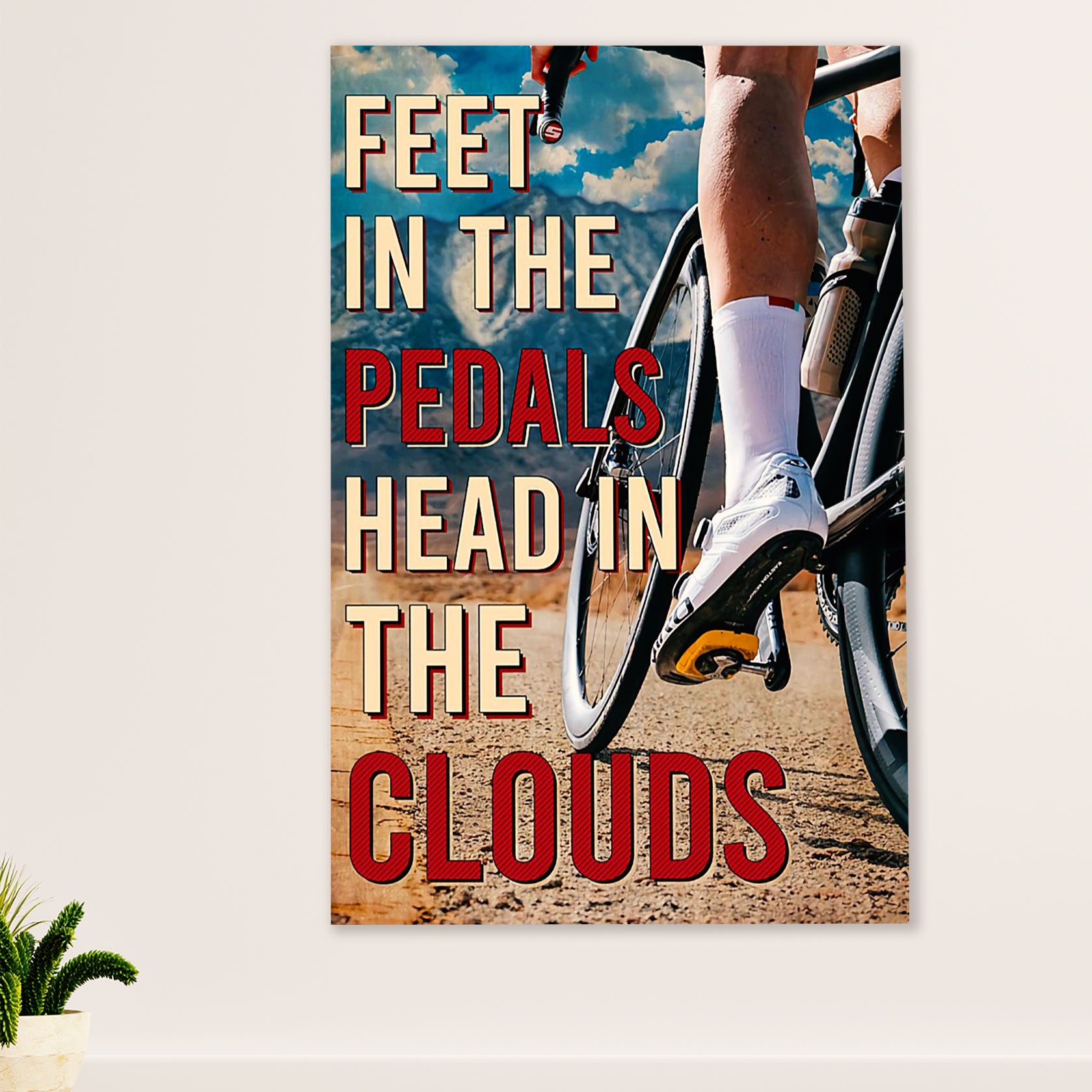 Cycling, Mountain Biking Canvas Wall Art Prints | Feet in the Pedals | Home Décor Gift for Cycler