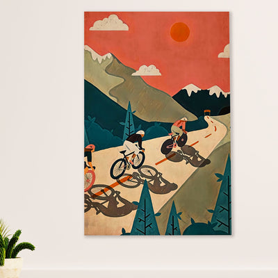 Cycling, Mountain Biking Poster Prints | Cycling Landscape | Wall Art Gift for Cycler