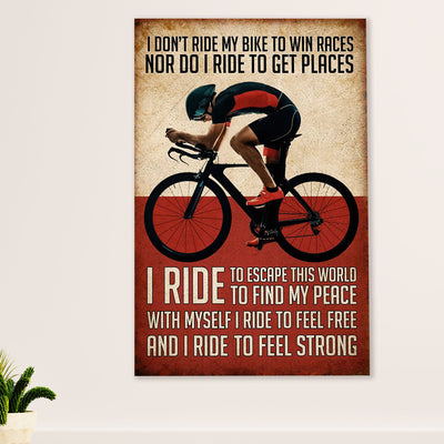 Cycling, Mountain Biking Canvas Wall Art Prints | I Ride | Home Décor Gift for Cycler