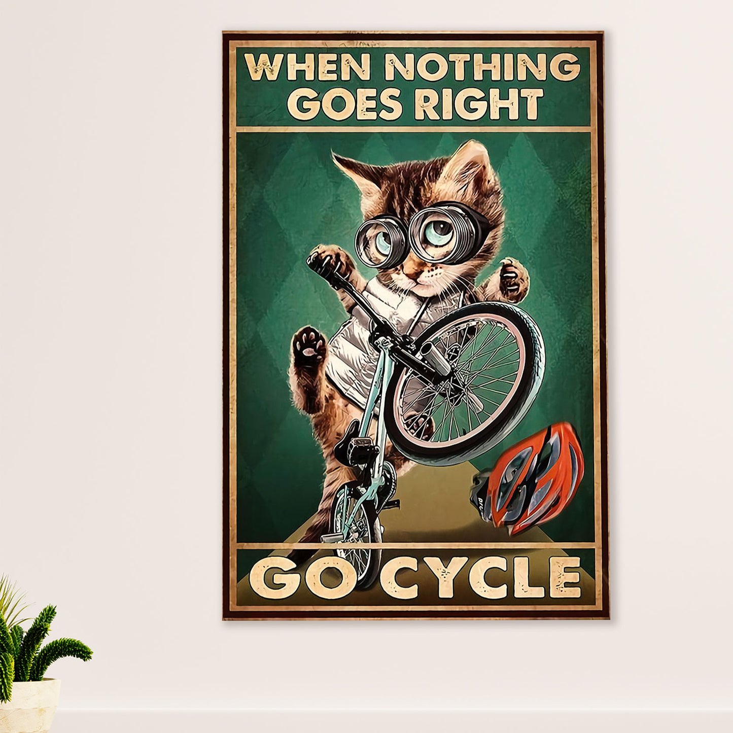 Cycling, Mountain Biking Poster Prints | Go Cycle | Wall Art Gift for Cycler