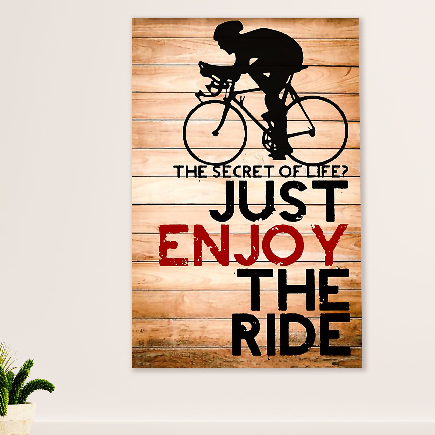 Cycling, Mountain Biking Canvas Wall Art Prints | Just Enjoy The Ride | Home Décor Gift for Cycler