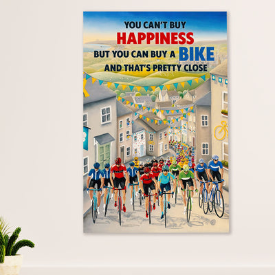 Cycling, Mountain Biking Canvas Wall Art Prints | You Can Buy A Bike | Home Décor Gift for Cycler