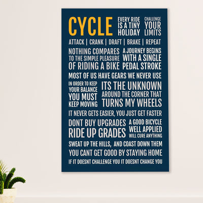 Cycling, Mountain Biking Canvas Wall Art Prints | Cycle | Home Décor Gift for Cycler