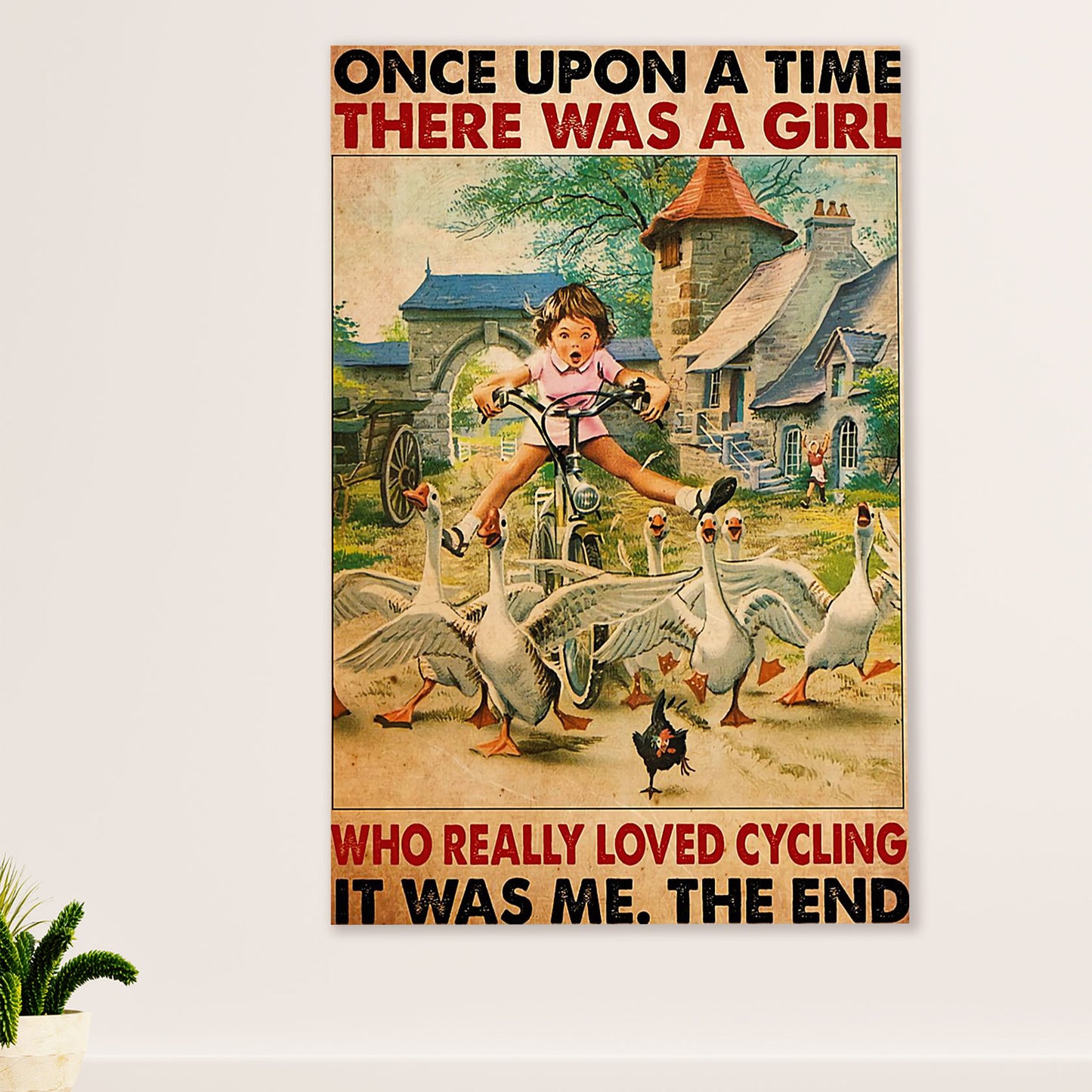 Cycling, Mountain Biking Canvas Wall Art Prints | Girl Loves Cycling | Home Décor Gift for Cycler