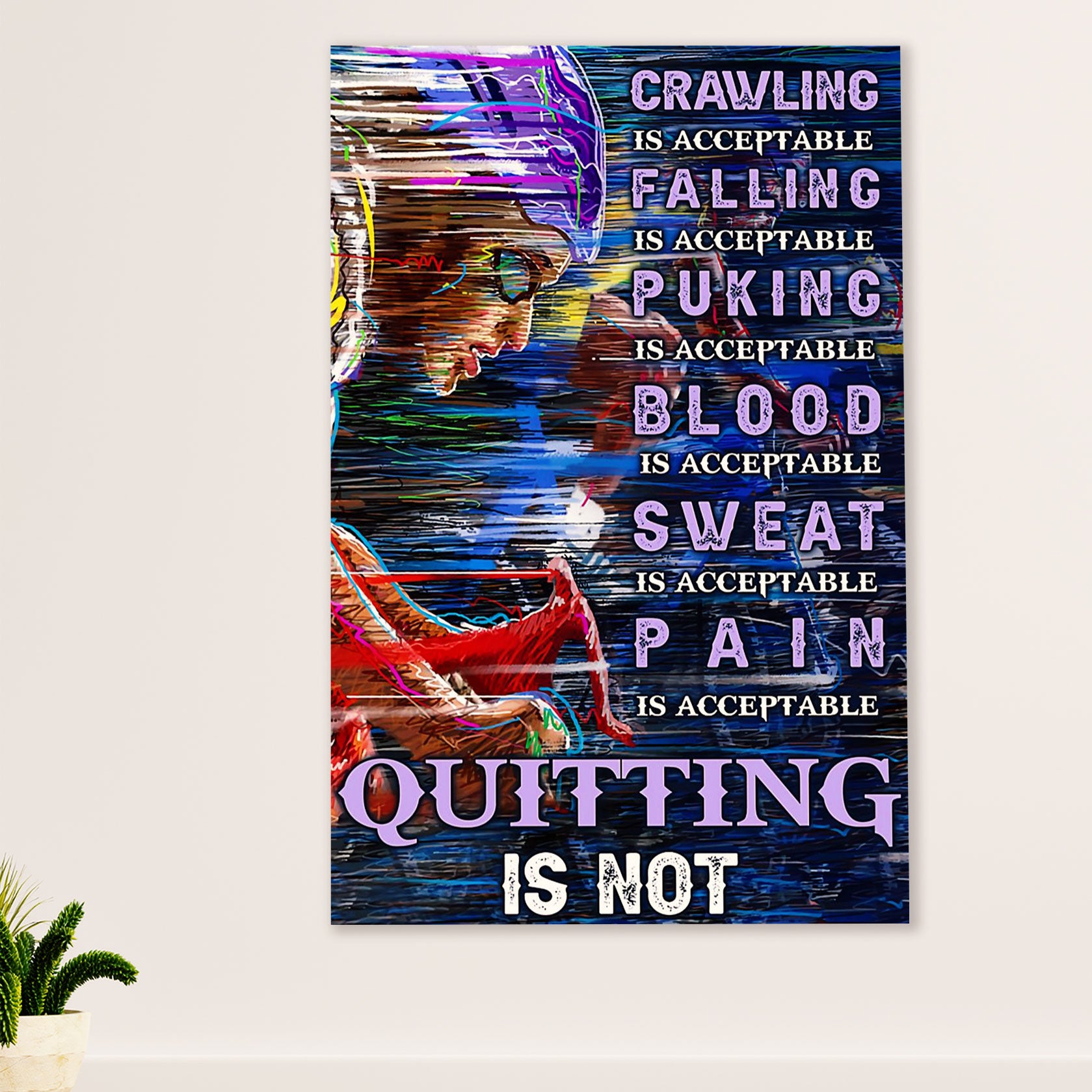 Cycling, Mountain Biking Poster Prints | Blood Sweat Pain | Wall Art Gift for Cycler