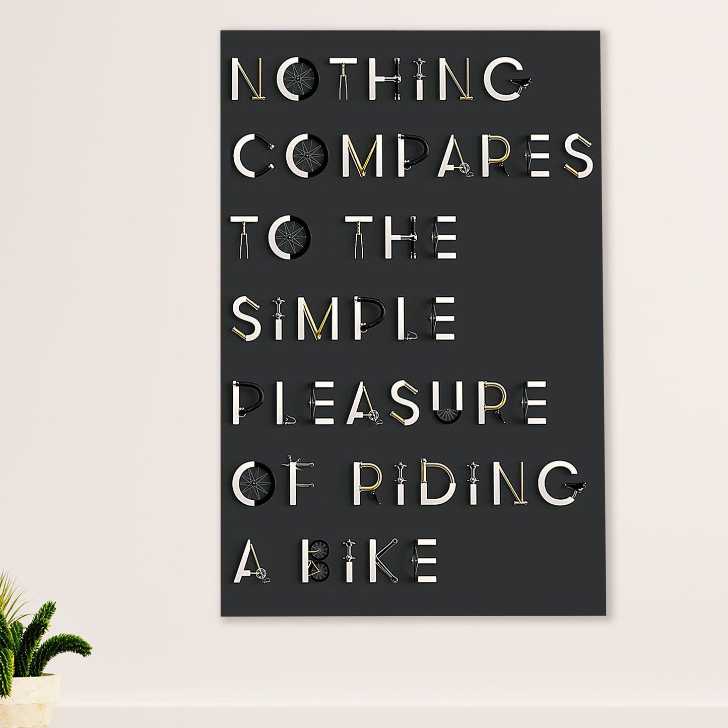 Cycling, Mountain Biking Canvas Wall Art Prints | Pleasure of Riding A Bike | Home Décor Gift for Cycler