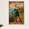 Cycling, Mountain Biking Canvas Wall Art Prints | Wonderful World | Home Décor Gift for Cycler