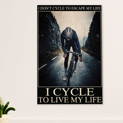 Cycling, Mountain Biking Canvas Wall Art Prints | Live My Life | Home Décor Gift for Cycler