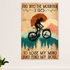 Cycling, Mountain Biking Poster Prints | Into The Mountain | Wall Art Gift for Cycler