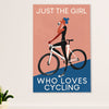 Cycling, Mountain Biking Poster Prints | Girl Loves Cycling | Wall Art Gift for Cycler
