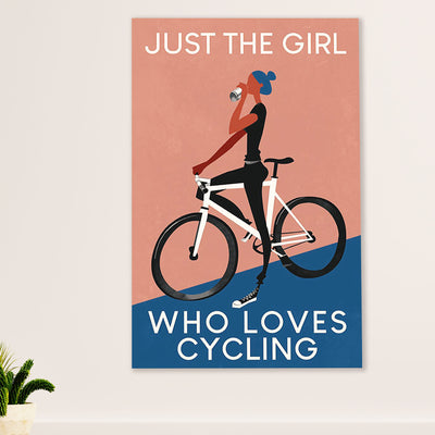 Cycling, Mountain Biking Poster Prints | Girl Loves Cycling | Wall Art Gift for Cycler