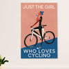 Cycling, Mountain Biking Canvas Wall Art Prints | Girl Loves Cycling | Home Décor Gift for Cycler
