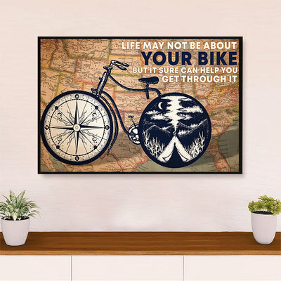 Cycling, Mountain Biking Canvas  Prints | Get Through It | Wall Art Gift for Cycler