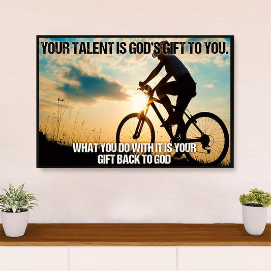 Cycling, Mountain Biking Canvas  Prints | God's Gift | Wall Art Gift for Cycler