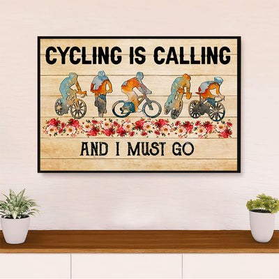 Cycling, Mountain Biking Canvas  Prints | Cycling Is Calling | Wall Art Gift for Cycler