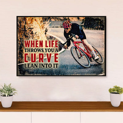 Cycling, Mountain Biking Canvas  Prints | Lean To It | Wall Art Gift for Cycler