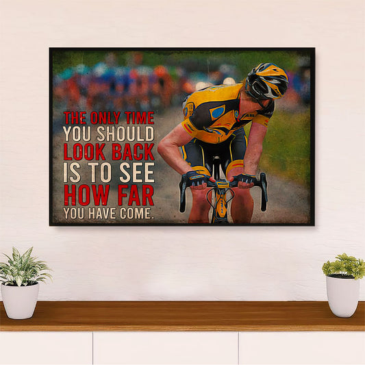 Cycling, Mountain Biking Canvas  Prints | Look Back To See | Wall Art Gift for Cycler