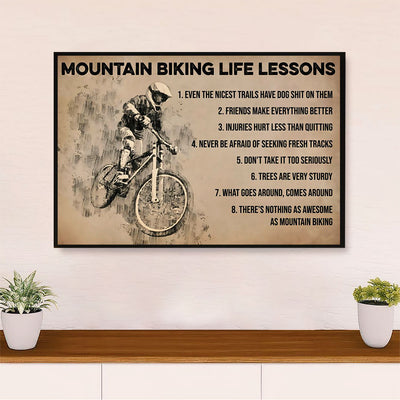 Cycling, Mountain Biking Canvas  Prints | Mountain Biking Life Lessons | Wall Art Gift for Cycler