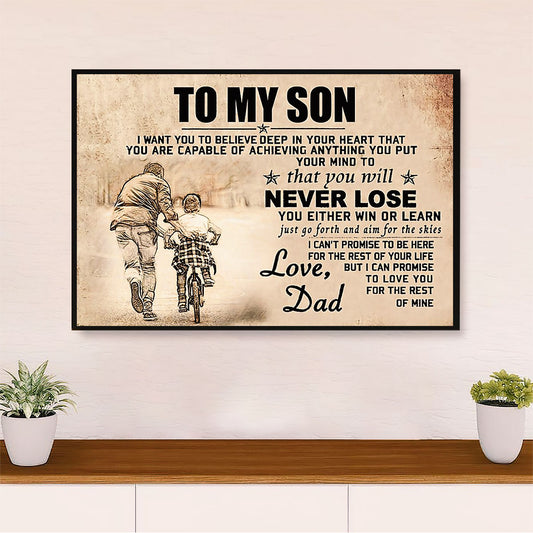 Cycling, Mountain Biking Canvas  Prints | From Dad to Son | Wall Art Gift for Cycler