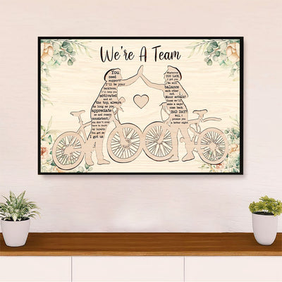 Cycling, Mountain Biking Canvas  Prints | Bestie We're A Team | Wall Art Gift for Cycler