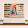 Cycling, Mountain Biking Poster Print | God Says | Wall Art Gift for Cycler